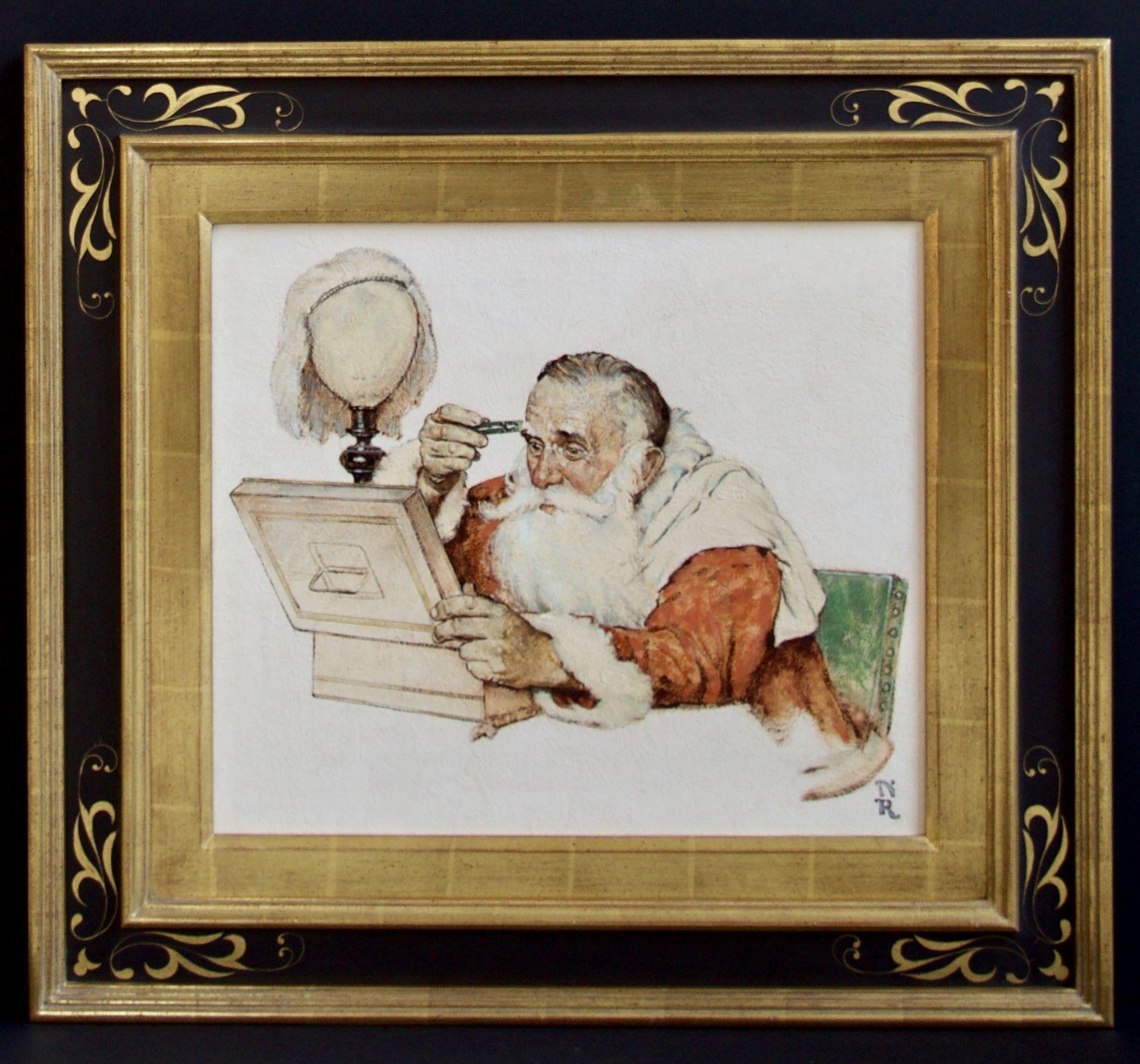 Un pubblico di uno - Babbo Natale - Painting di Norman Rockwell