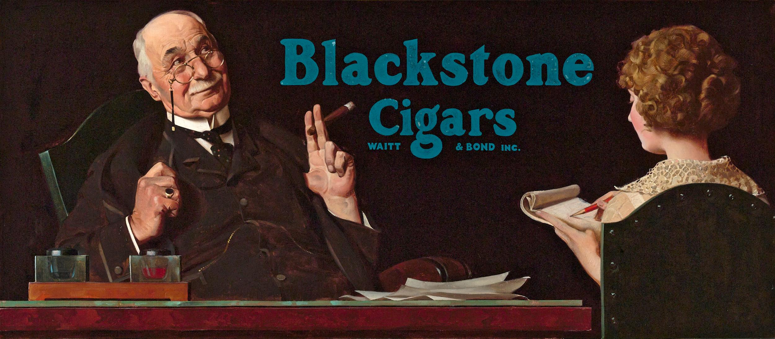 Portrait Painting Norman Rockwell - Cigares Blackstone