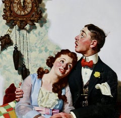 Coppia di corteggiatori a mezzanotte, copertina originale di The Saturday Evening Post, 1919