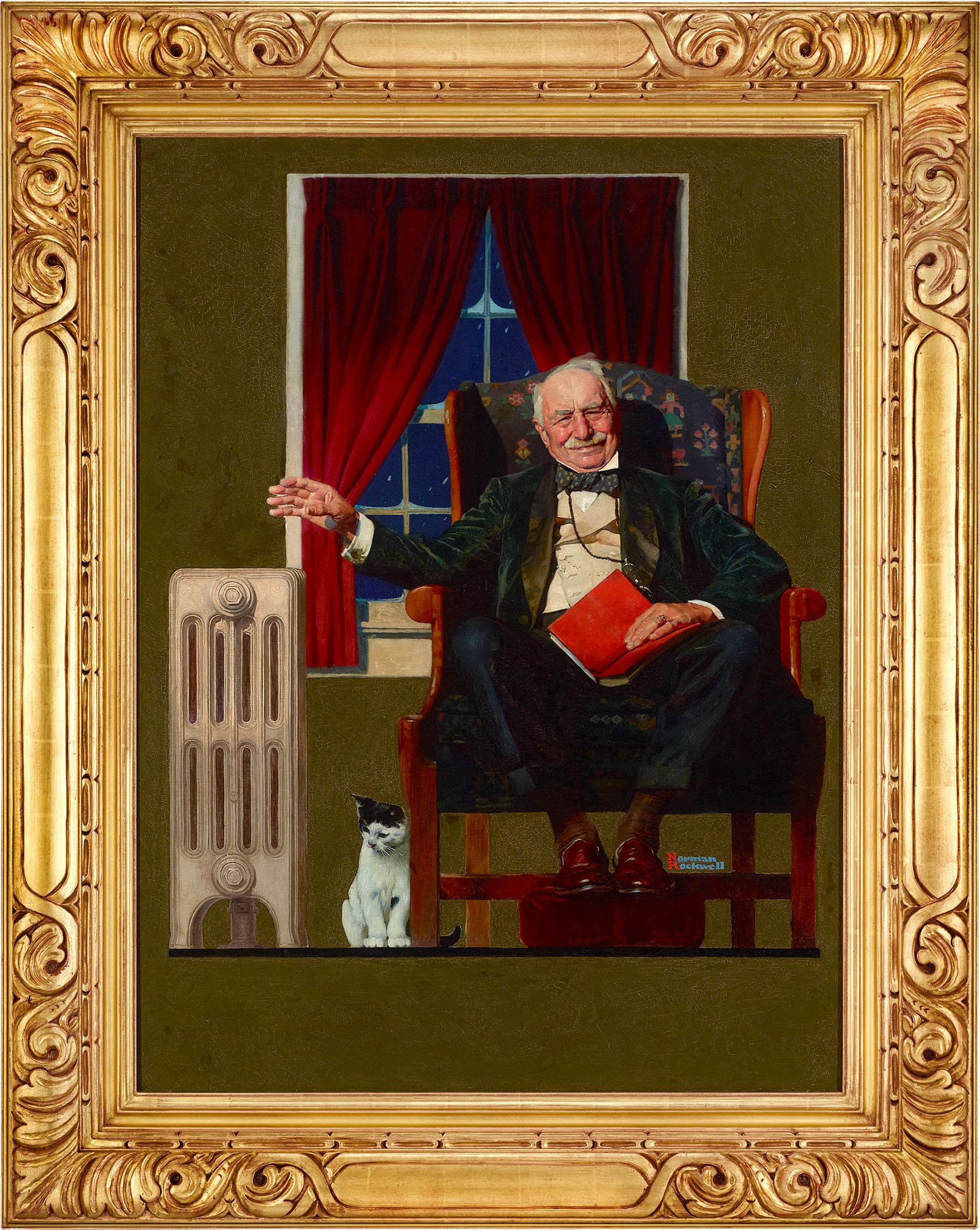 Uomo seduto davanti al radiatore di Norman Rockwell 1