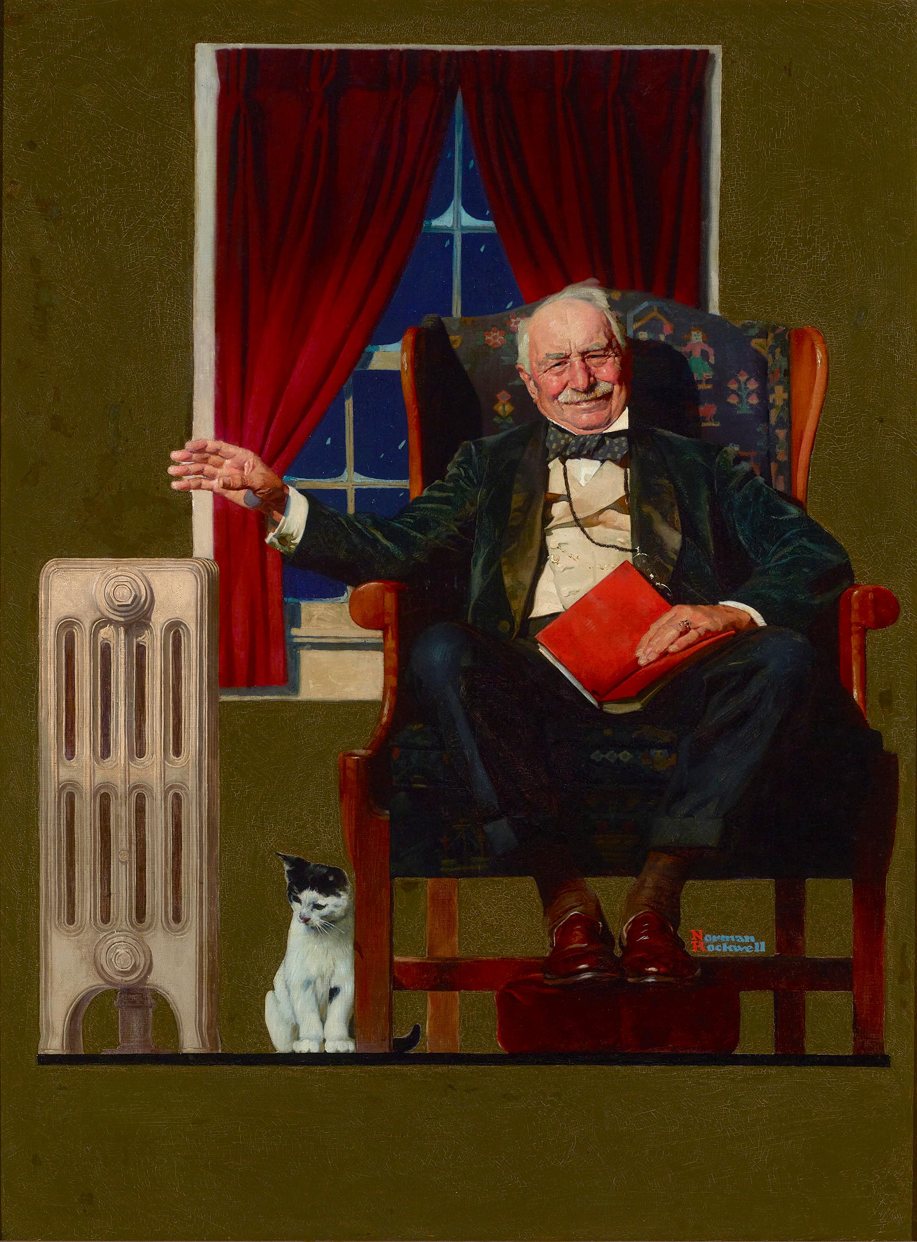 Man Seated by Radiator by Norman Rockwell