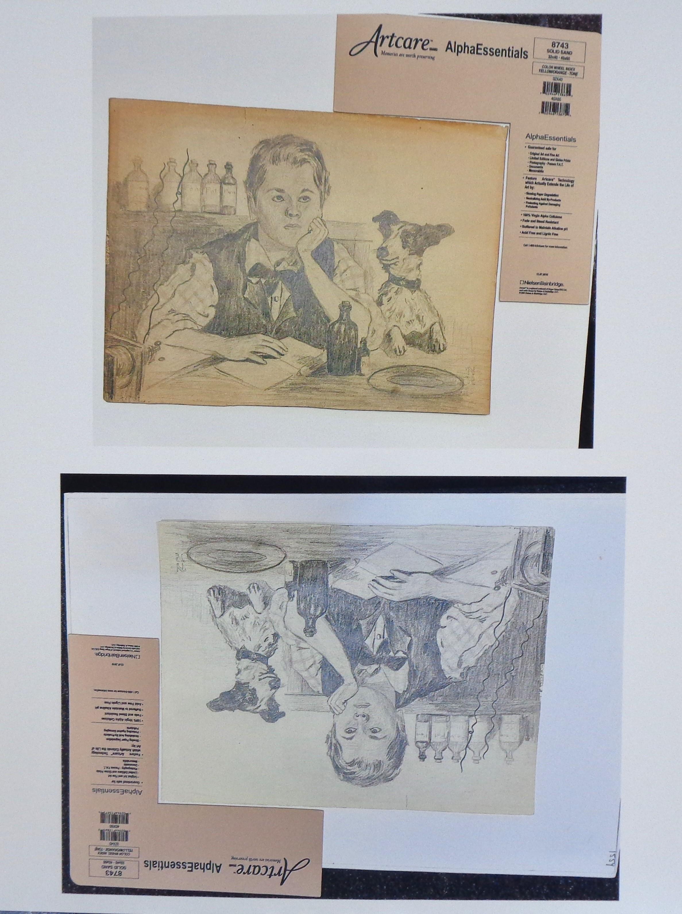 Norman Rockwell 1894-1978 Pencil Drawing Boy and Dog Signed NR Authenticated For Sale 5