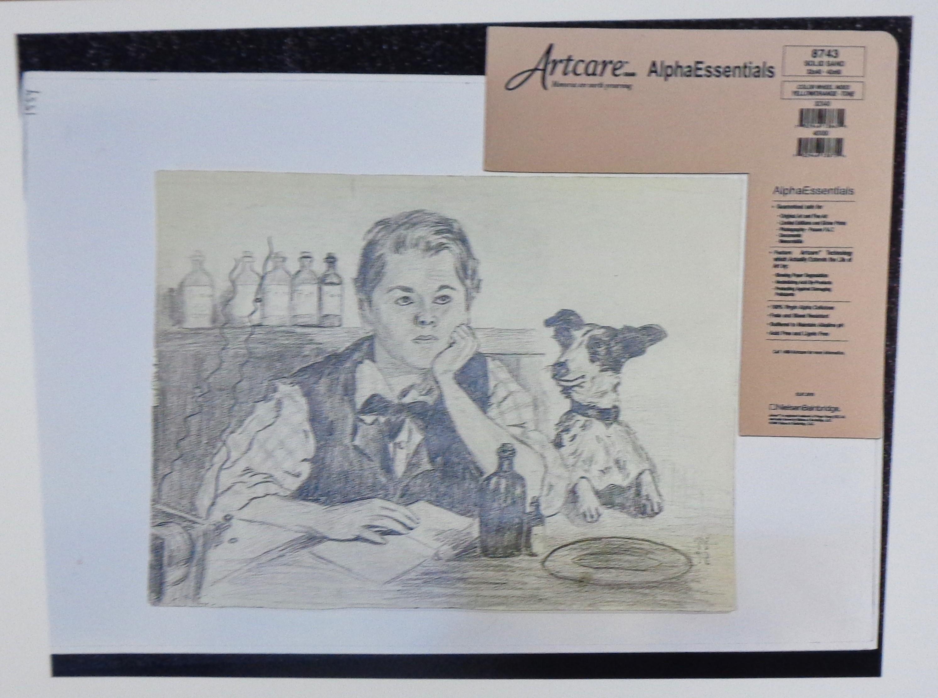 Norman Rockwell 1894-1978 Pencil Drawing Boy and Dog Signed NR Authenticated For Sale 7