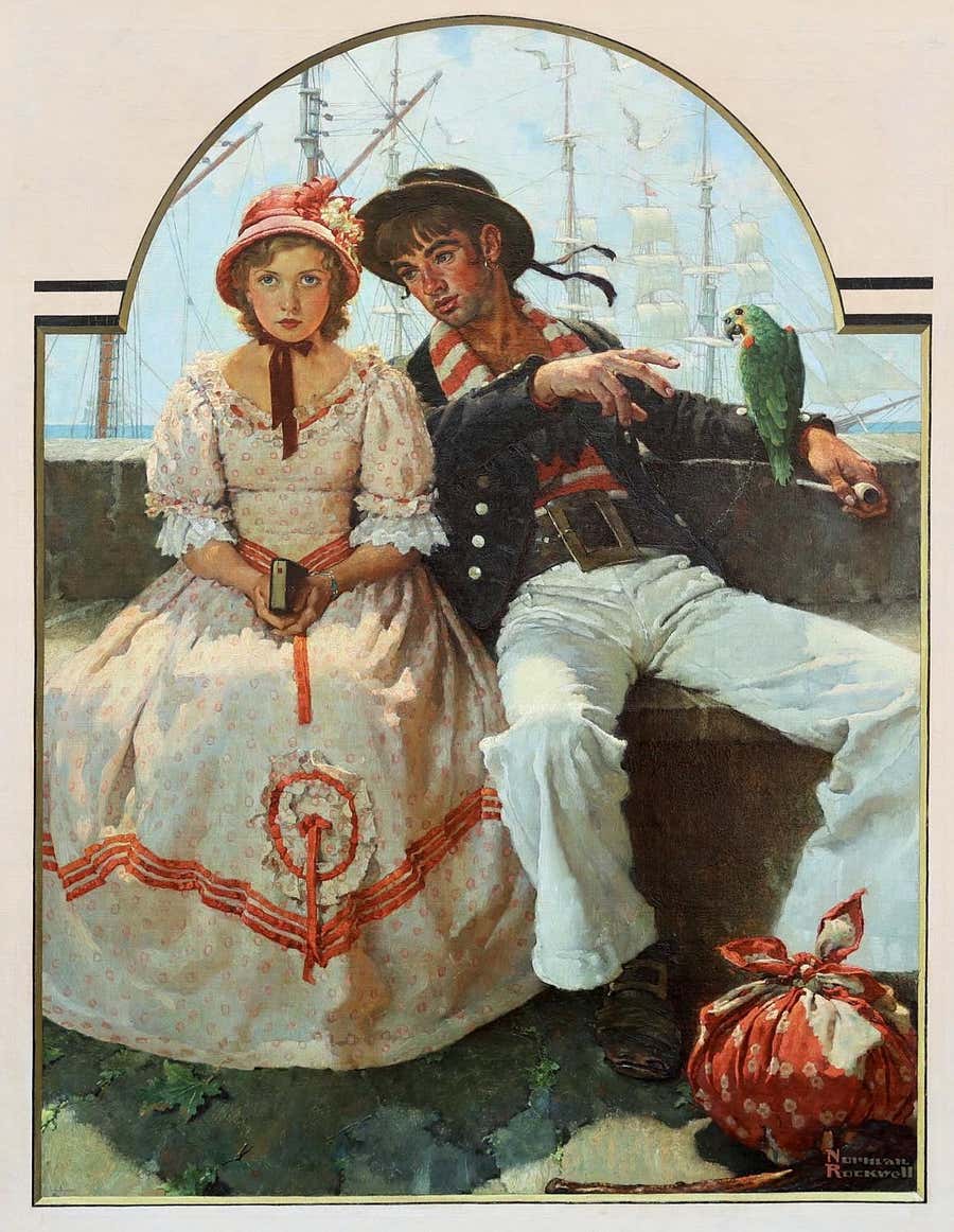 Sailor and Girlfriend (The Voyager) Original Cover for The Saturday Evening Post
