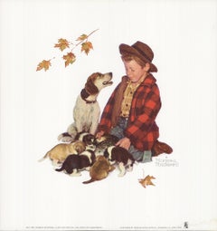 1976 After Norman Rockwell 'A Boy and His Dog'