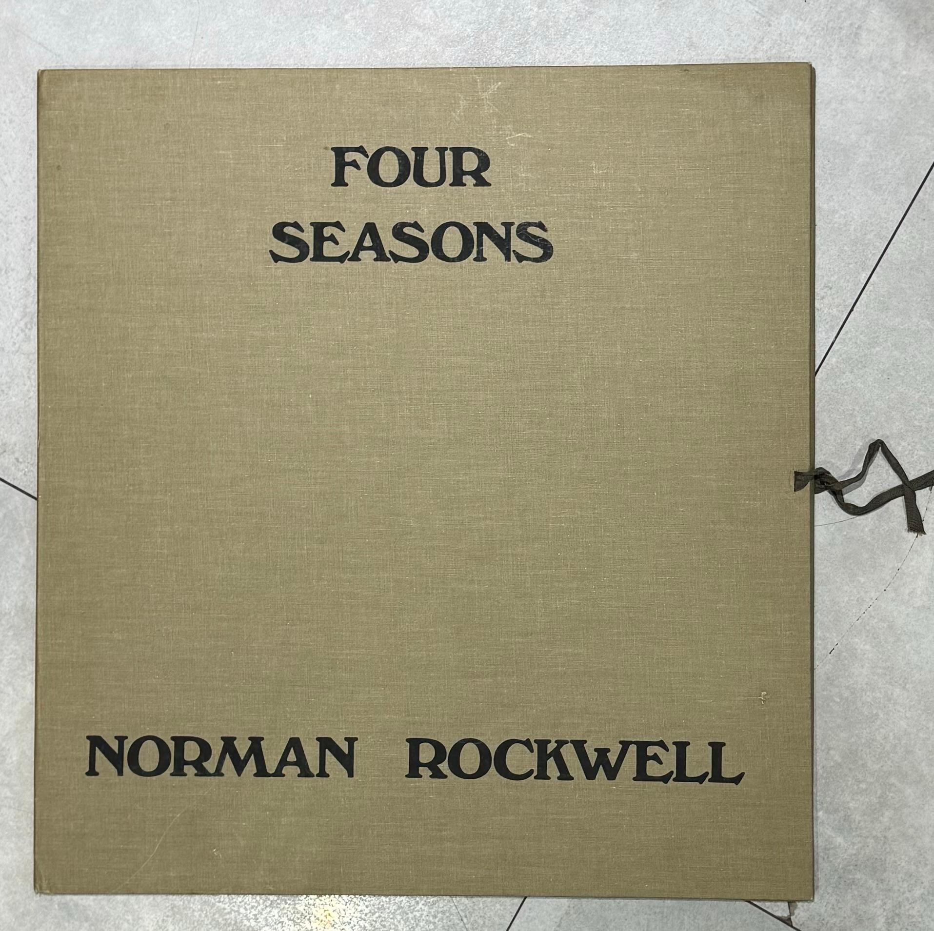 1979 Original Hand PENCIL SiGNED SUITE Four Seasons W/ Four Original Lithographs - Print by Norman Rockwell