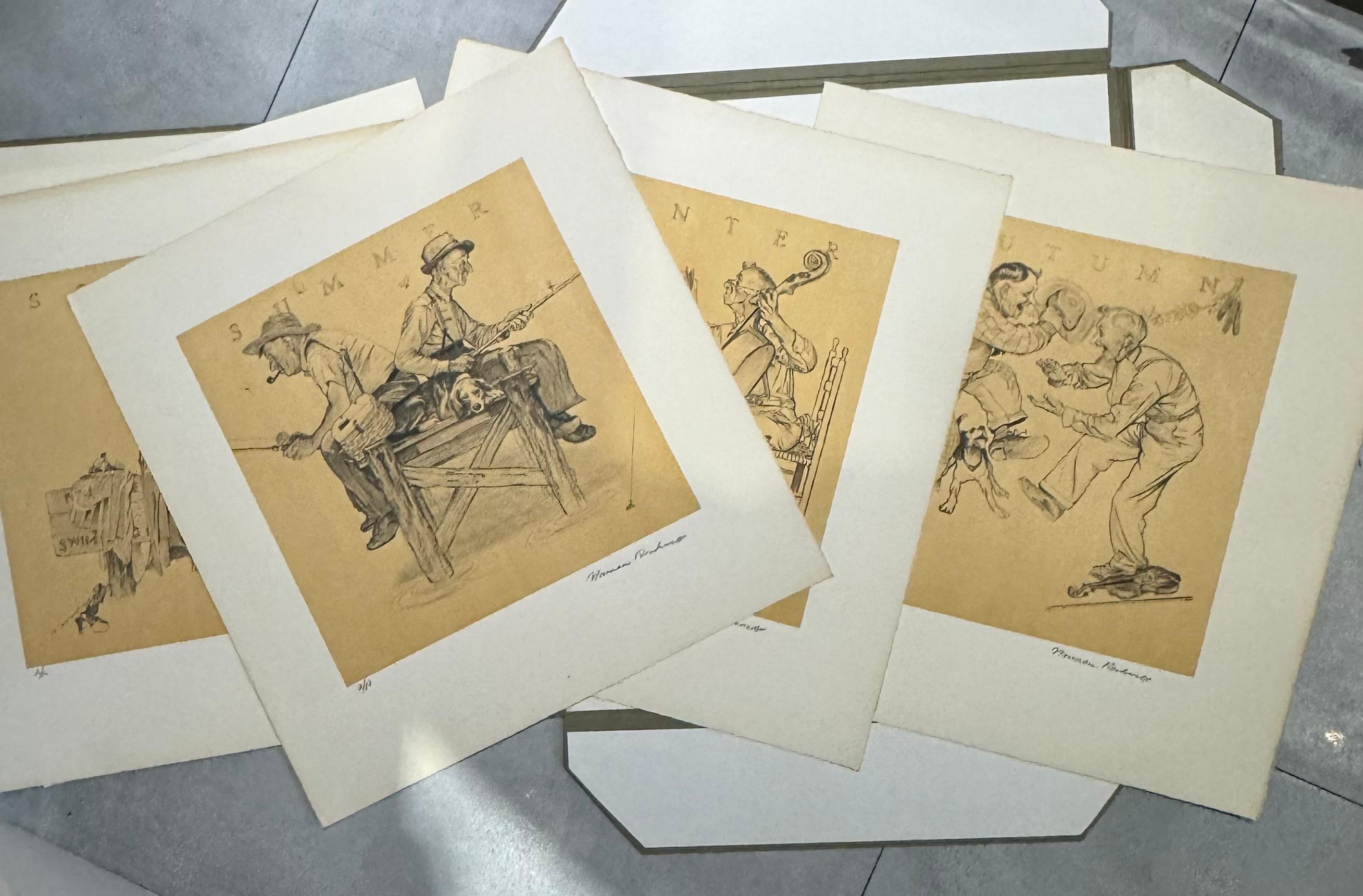 1979 Original Hand PENCIL SiGNED SUITE Four Seasons W/ Four Original Lithographs 4