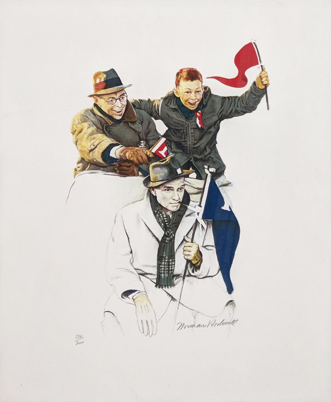 CHEERING - Print by Norman Rockwell