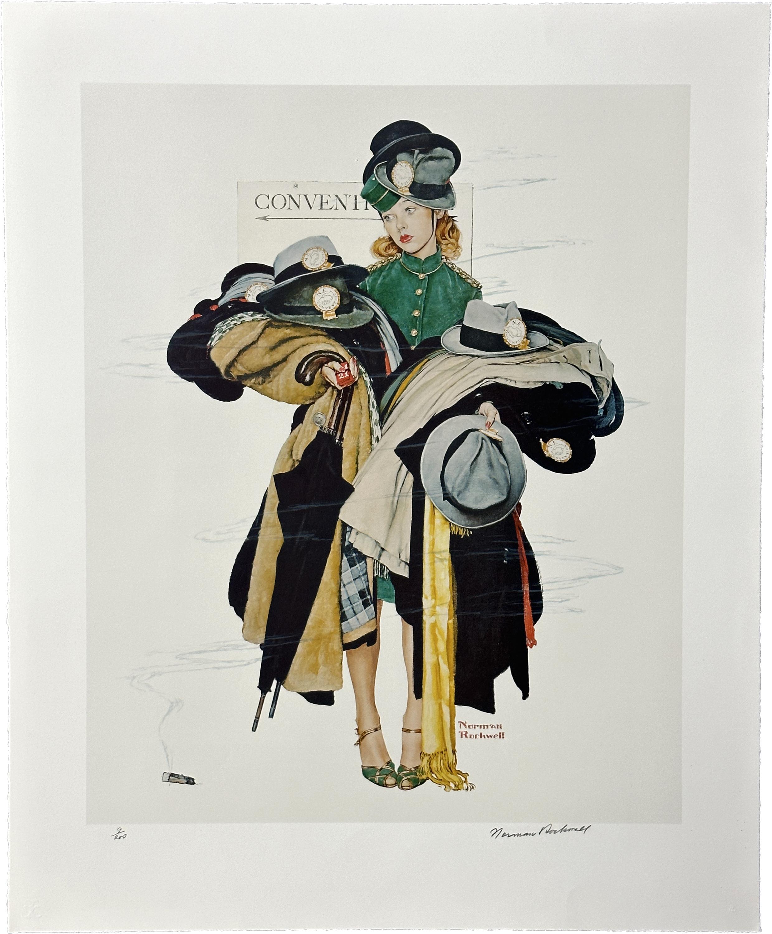 Norman Rockwell Figurative Print - Convention, 1976 Signed Limited Edition 7-Color Collotype on Rives BFK Paper