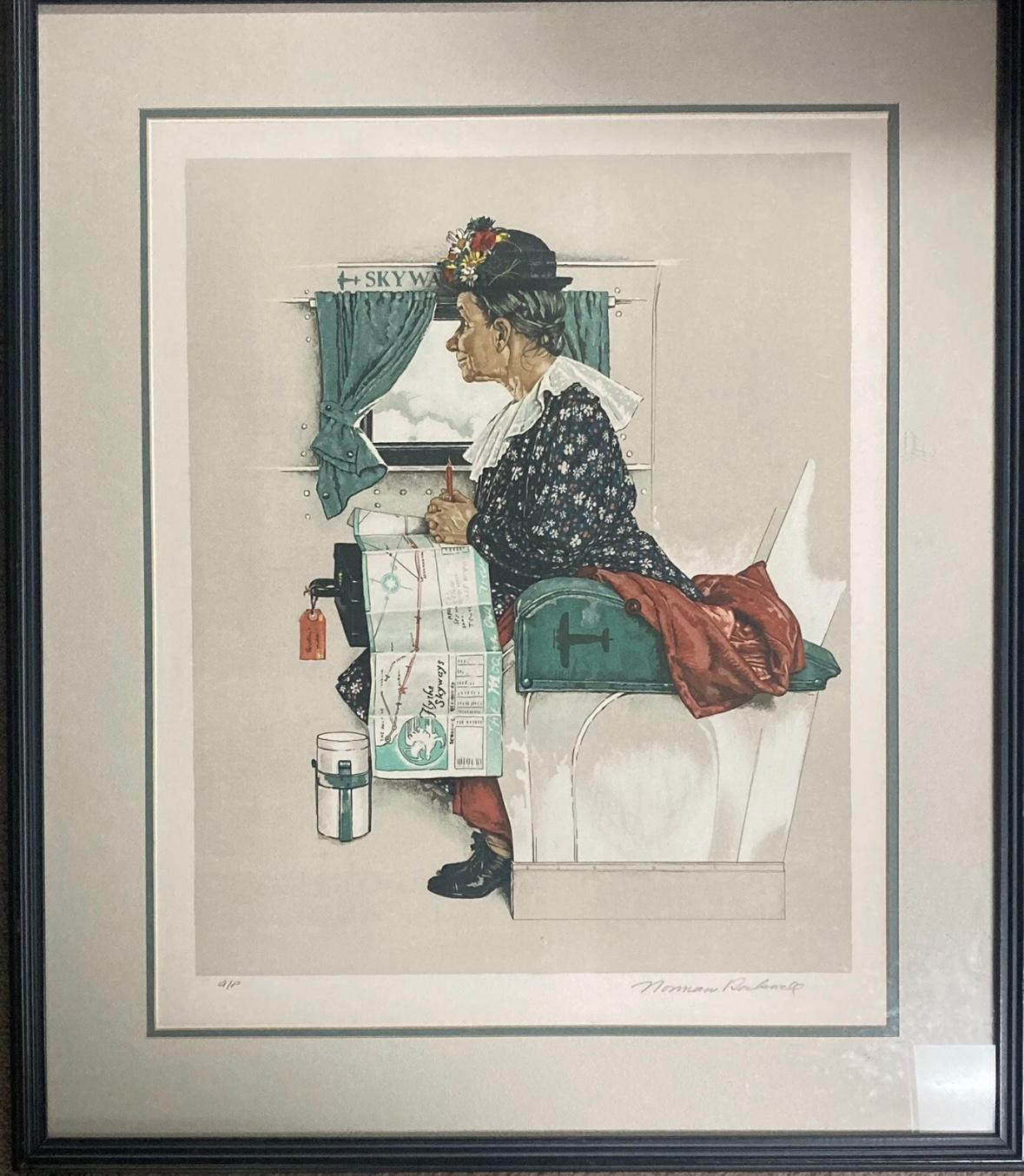 "First Airplane Ride" - Print by Norman Rockwell