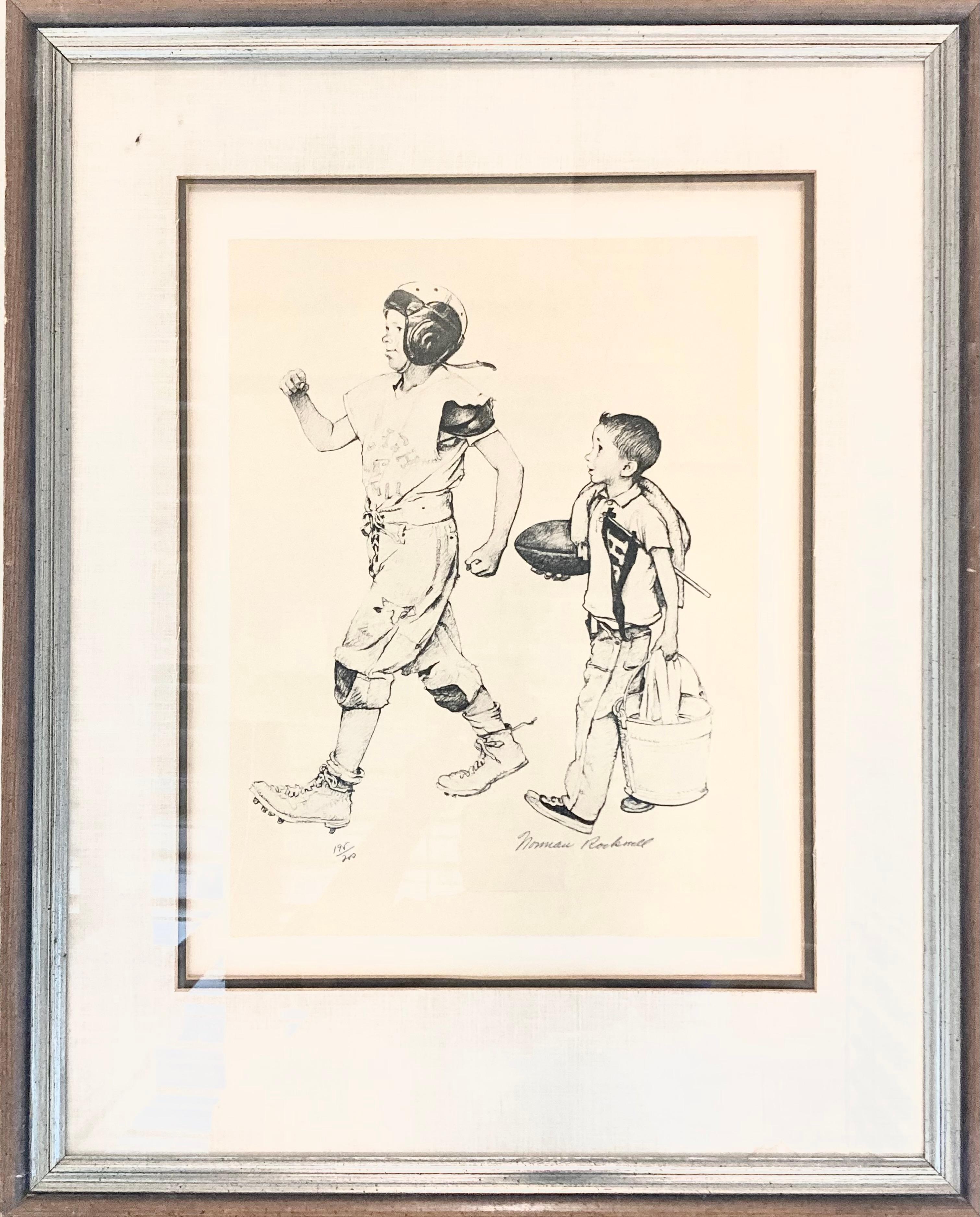 Fußballmaskottchen – Print von Norman Rockwell