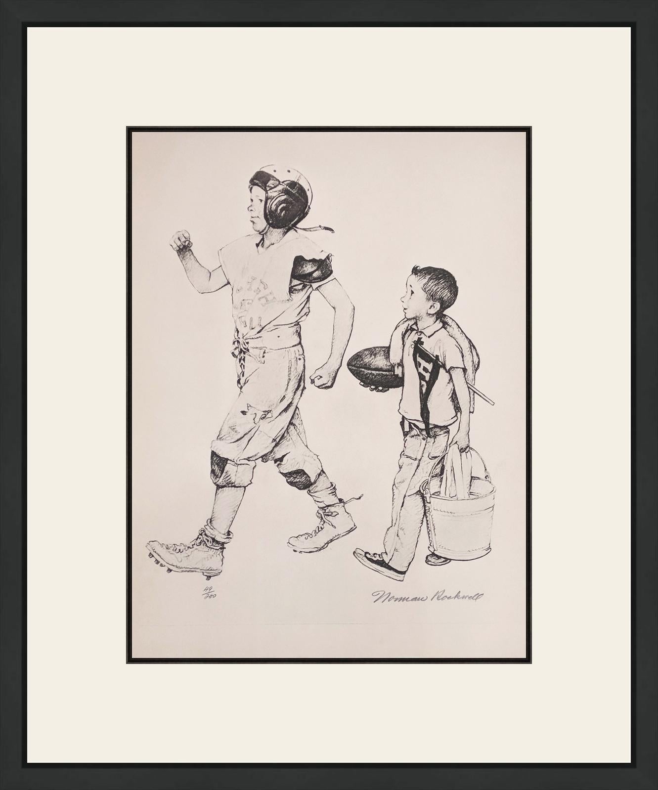 Norman Rockwell Figurative Print - FOOTBALL MASCOT