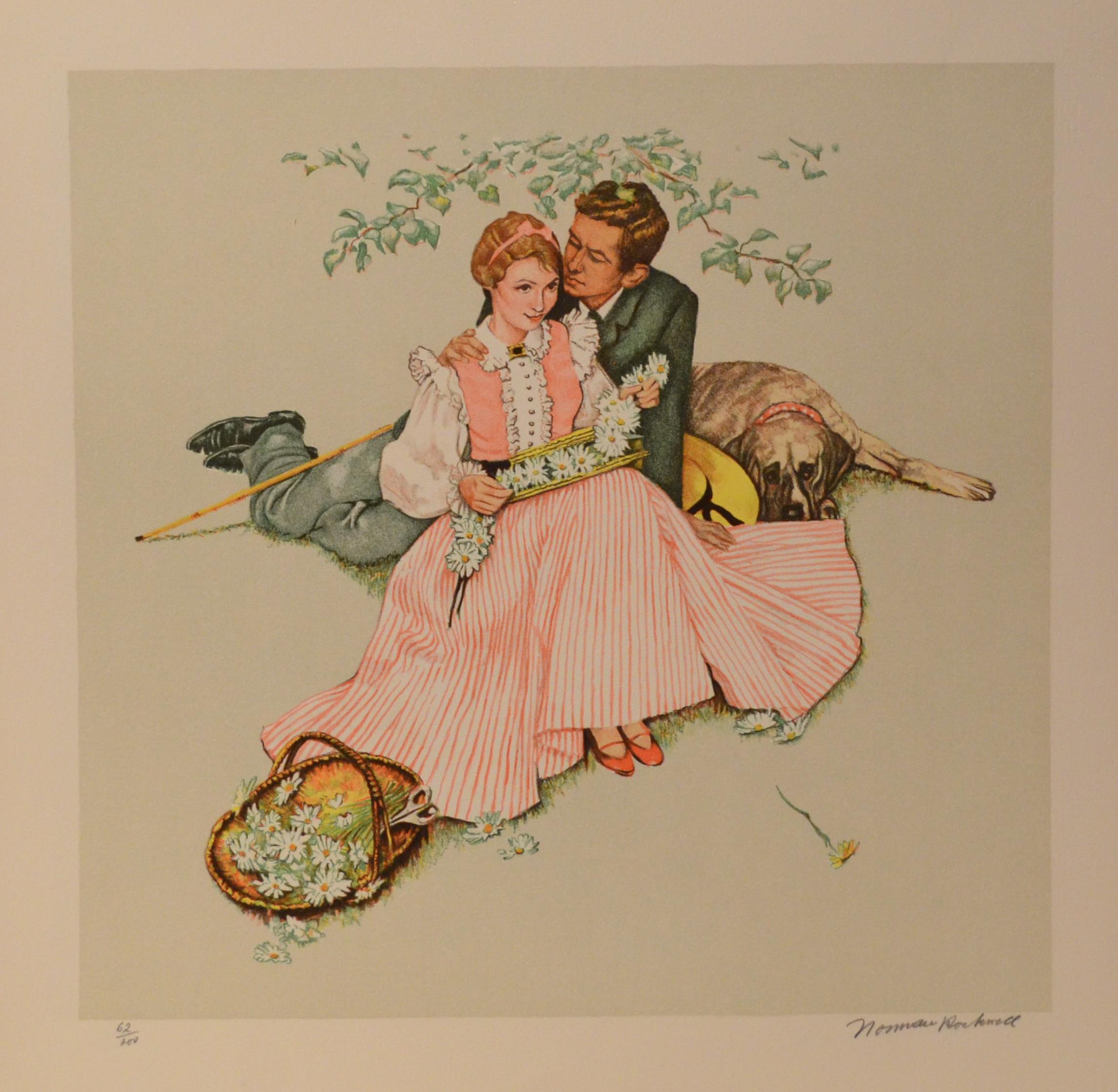 Quatre âges d'amour (L'ensemble complet de 4 lithographies en couleur signées à la main) - Pop Art Print par After Norman Rockwell