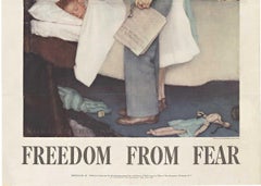 Freedom From Fear, 1943, affiche vintage originale des quatre libertés