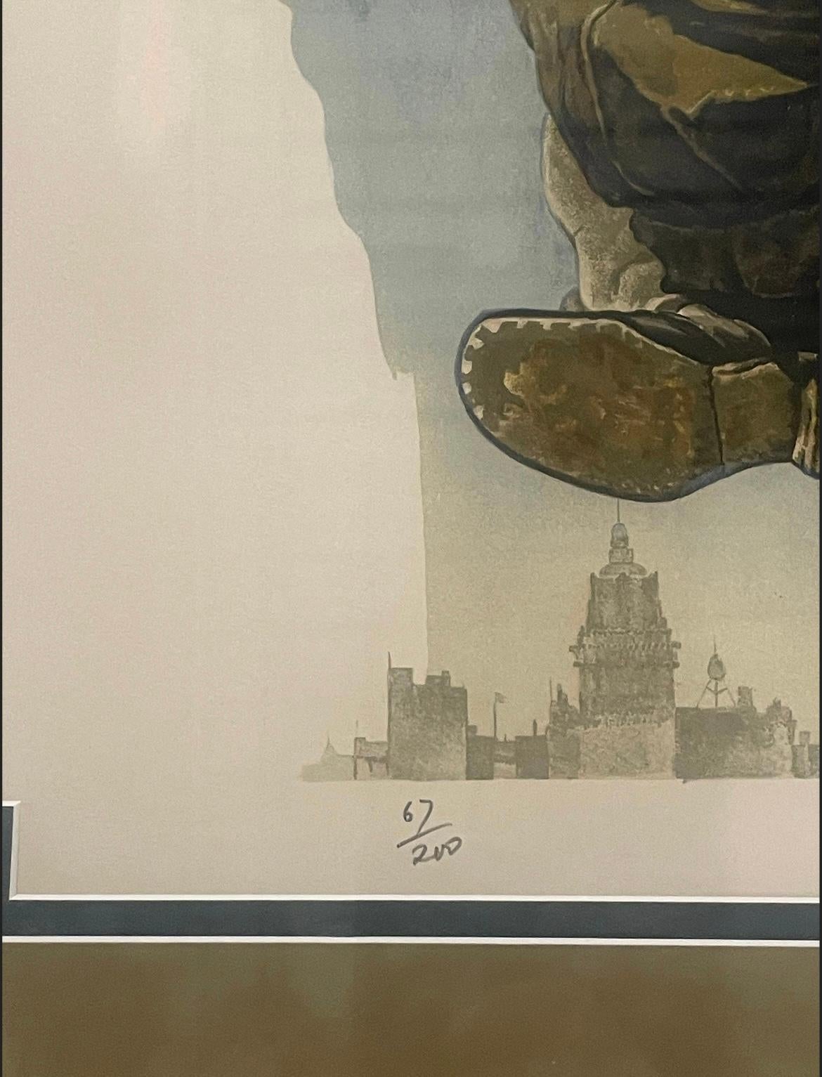 This is an Authentic NORMAN ROCKWELL GILDING THE EAGLE Signed & Numbered 122/200. In good condition measures 35x30