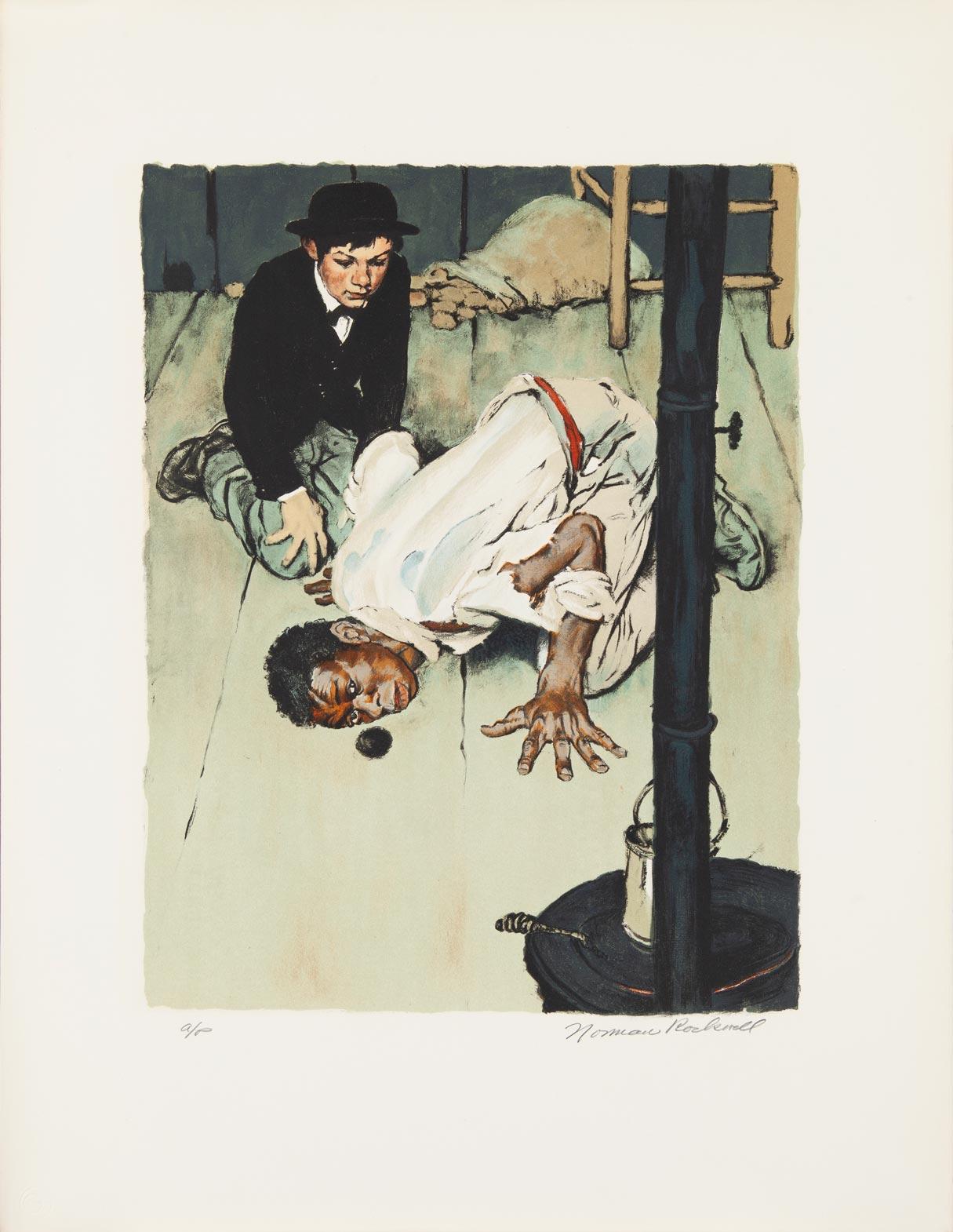 Norman Rockwell, 'Jim got down on his knees', 1972, Litho, a.p., Signed, Framed