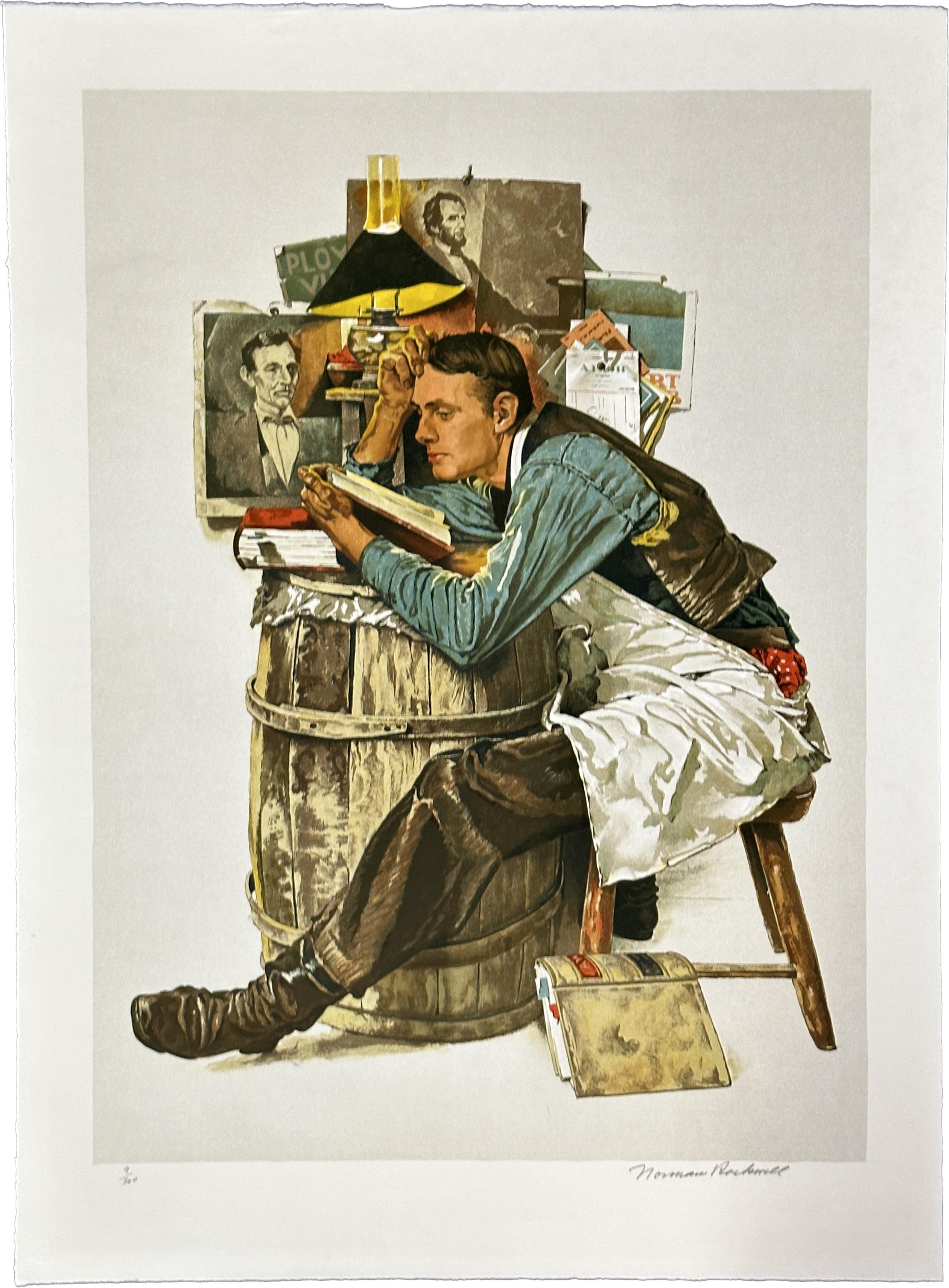 Norman Rockwell Figurative Print -  Law Student 1976 Signed Limited Edition Lithograph 