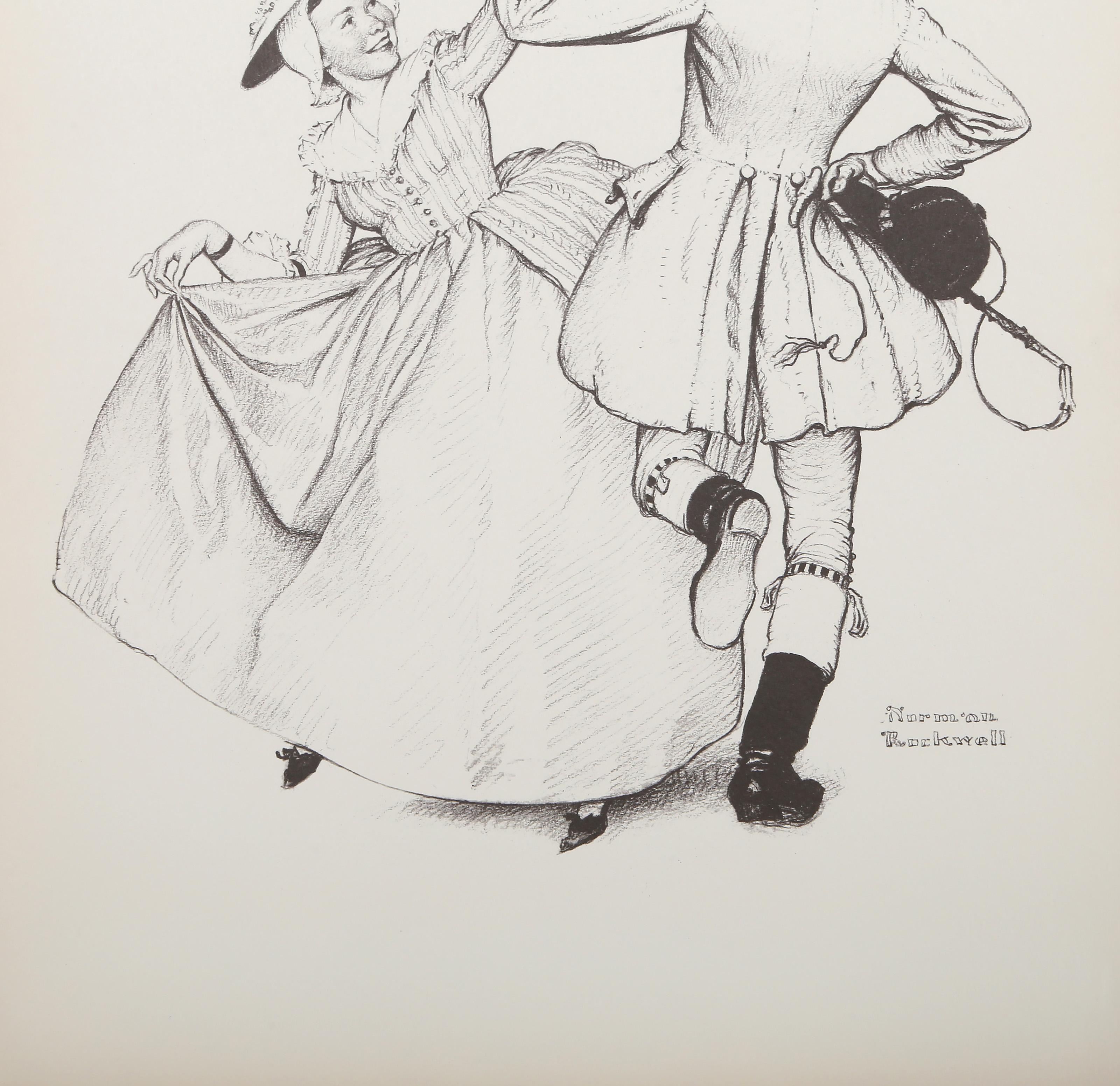 Mistletoe, American Realist Lithograph by Norman Rockwell For Sale 2