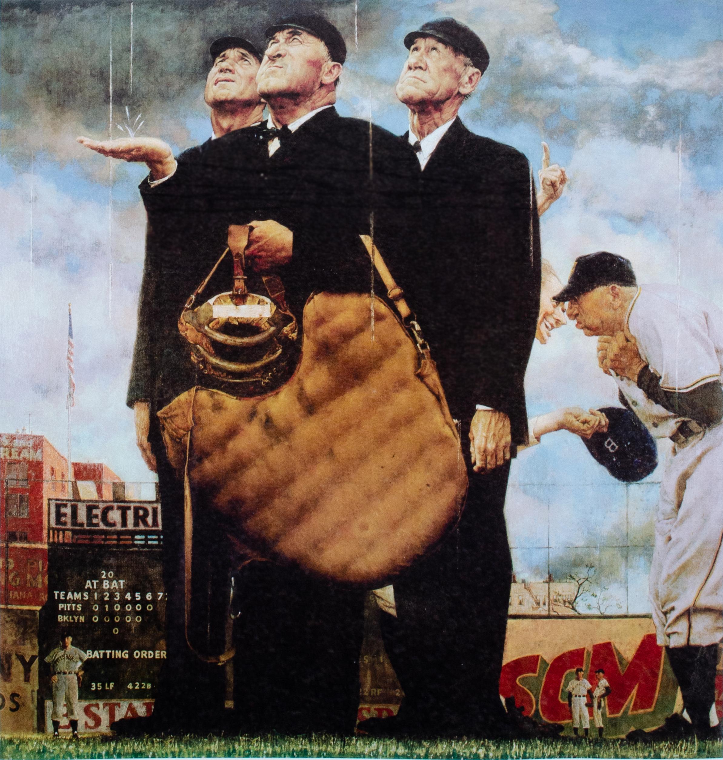 Norman Rockwell (American, 1894-1978)
Bottom of The Sixth
Original painting produced 1948, authorized postumous estate print produced 2005
Seriolithograph
Sight: 20 1/4 x 19 in.
Framed: 35 1/4 x 32 3/4 x 1 in.
Edition 417/500
Estate stamp lower