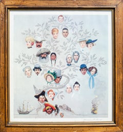 Litografia "Albero della famiglia" di Norman Rockwell