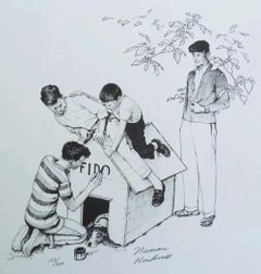NORMAN ROCKWELL, 'FIDO'S HOUSE' 1973 SIGNED & NUMBERED LITHOGRAPH