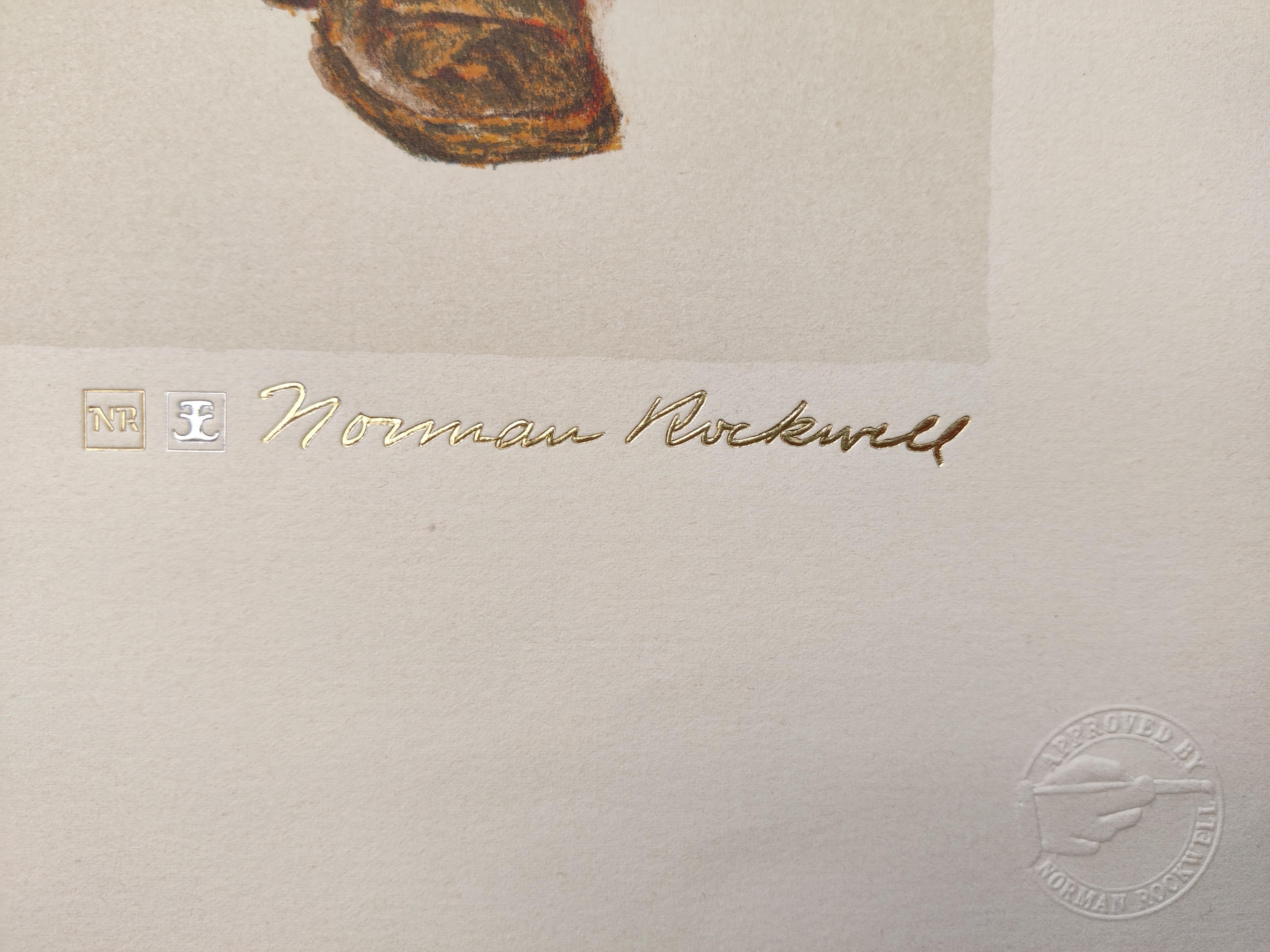 Norman Rockwell - God Bless Us Everyone (Tiny Tim et Bob Cratchit) en vente 1