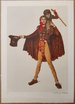 Vintage Norman Rockwell -- God Bless Us Everyone (Tiny Tim and Bob Cratchit)