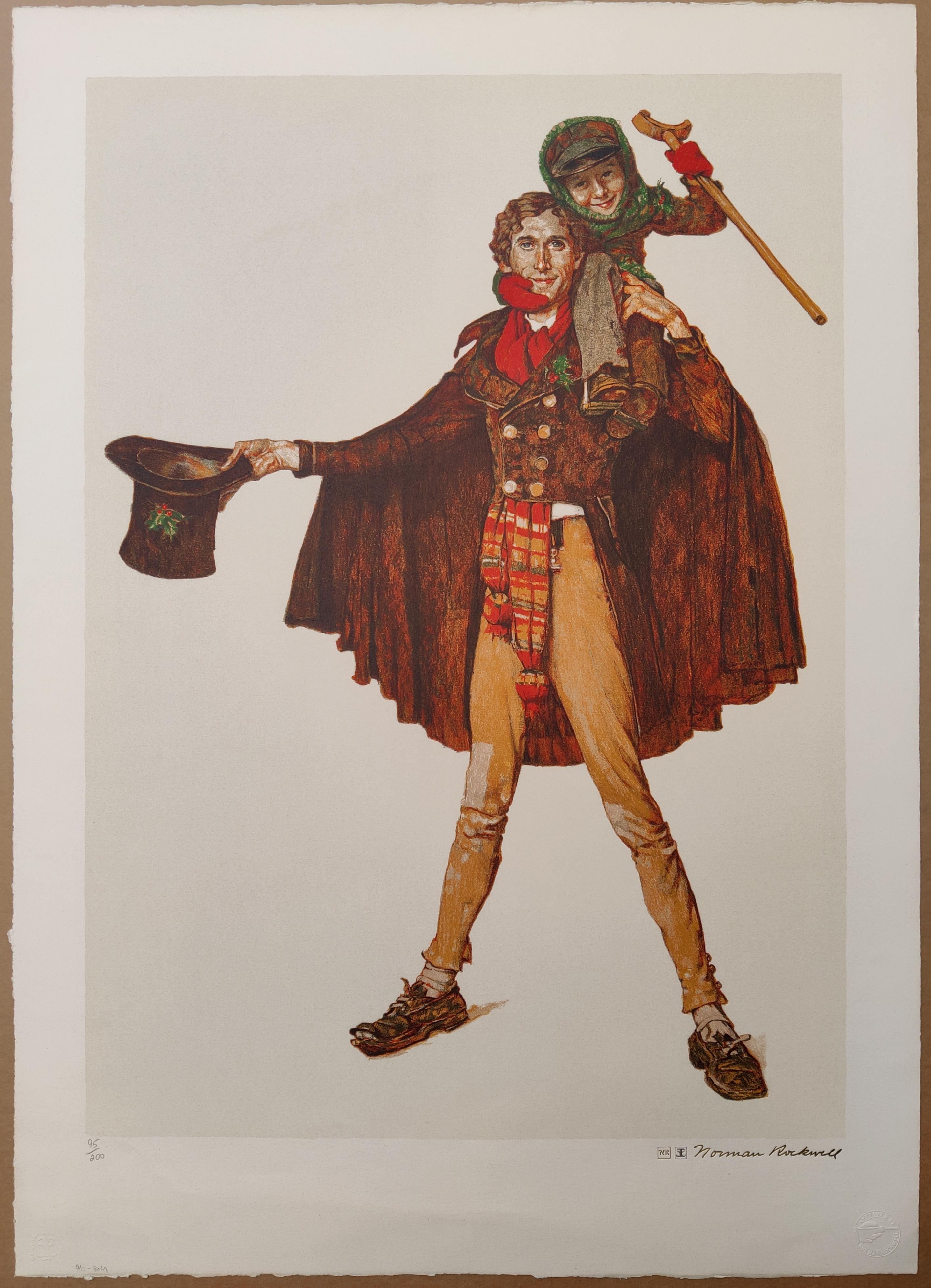 Norman Rockwell -- God Bless Us Everyone (Tiny Tim and Bob Cratchit)