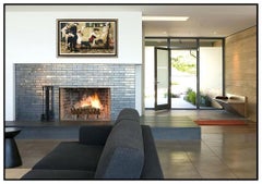 Norman Rockwell Lithograph Hand Signed Colonial Sign Painter Large Illustration