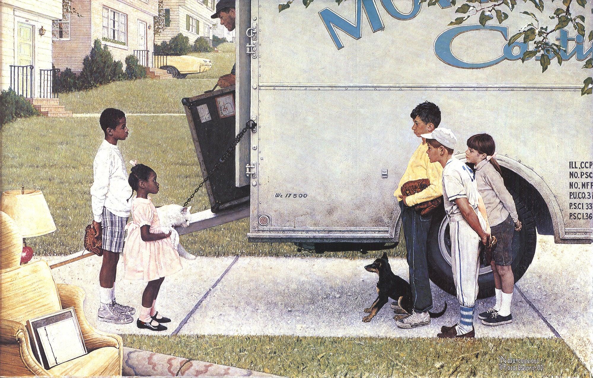 Norman Rockwell 'Moving In'- Poster For Sale 1