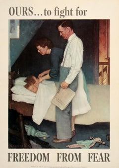 Poster originale di Norman Rockwell "Libertà dalla paura" del 1943