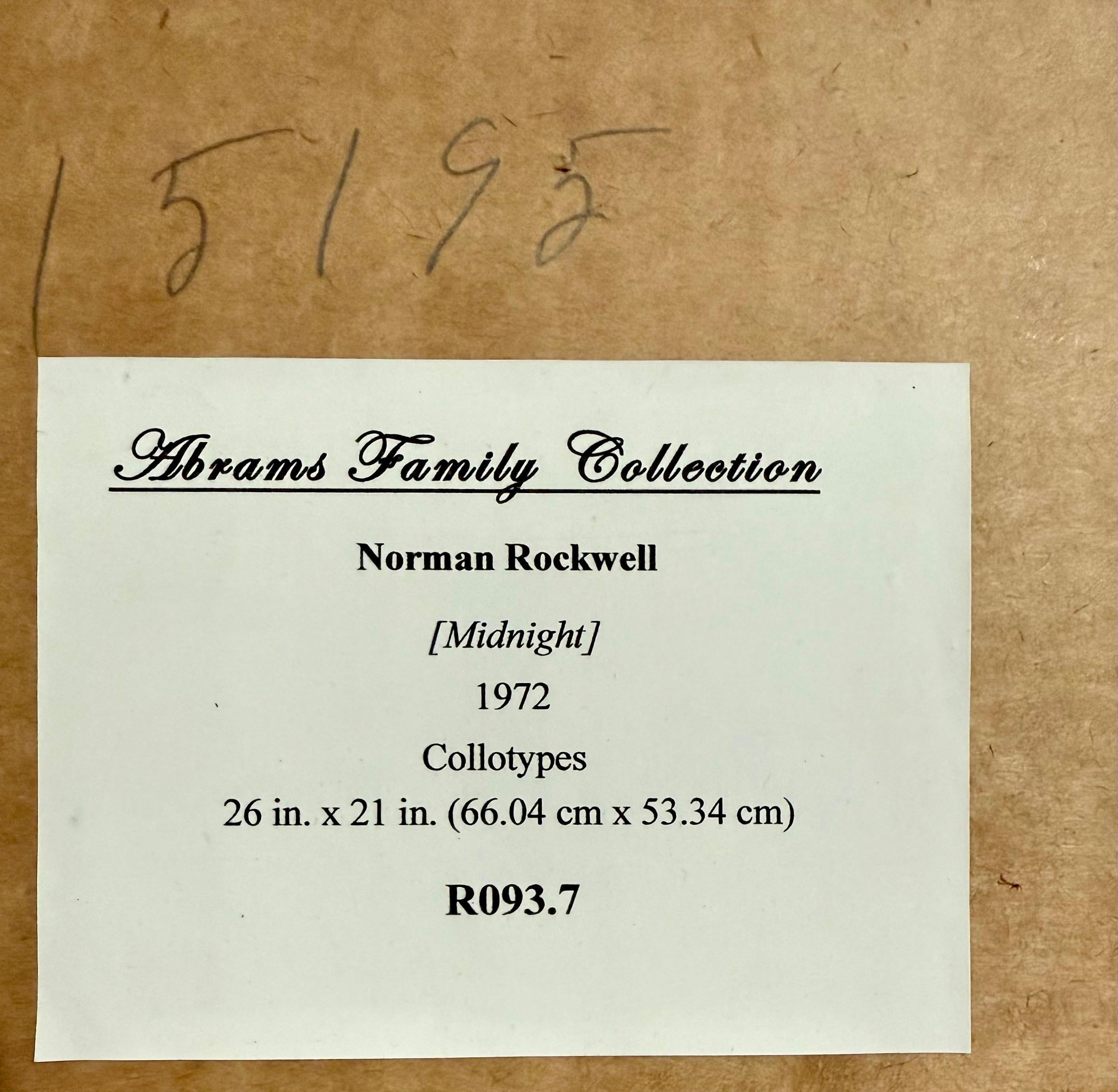 Norman Rockwell Litografía Original Pareja Cortejándose, Fecha, Firmada a Mano Americana 13