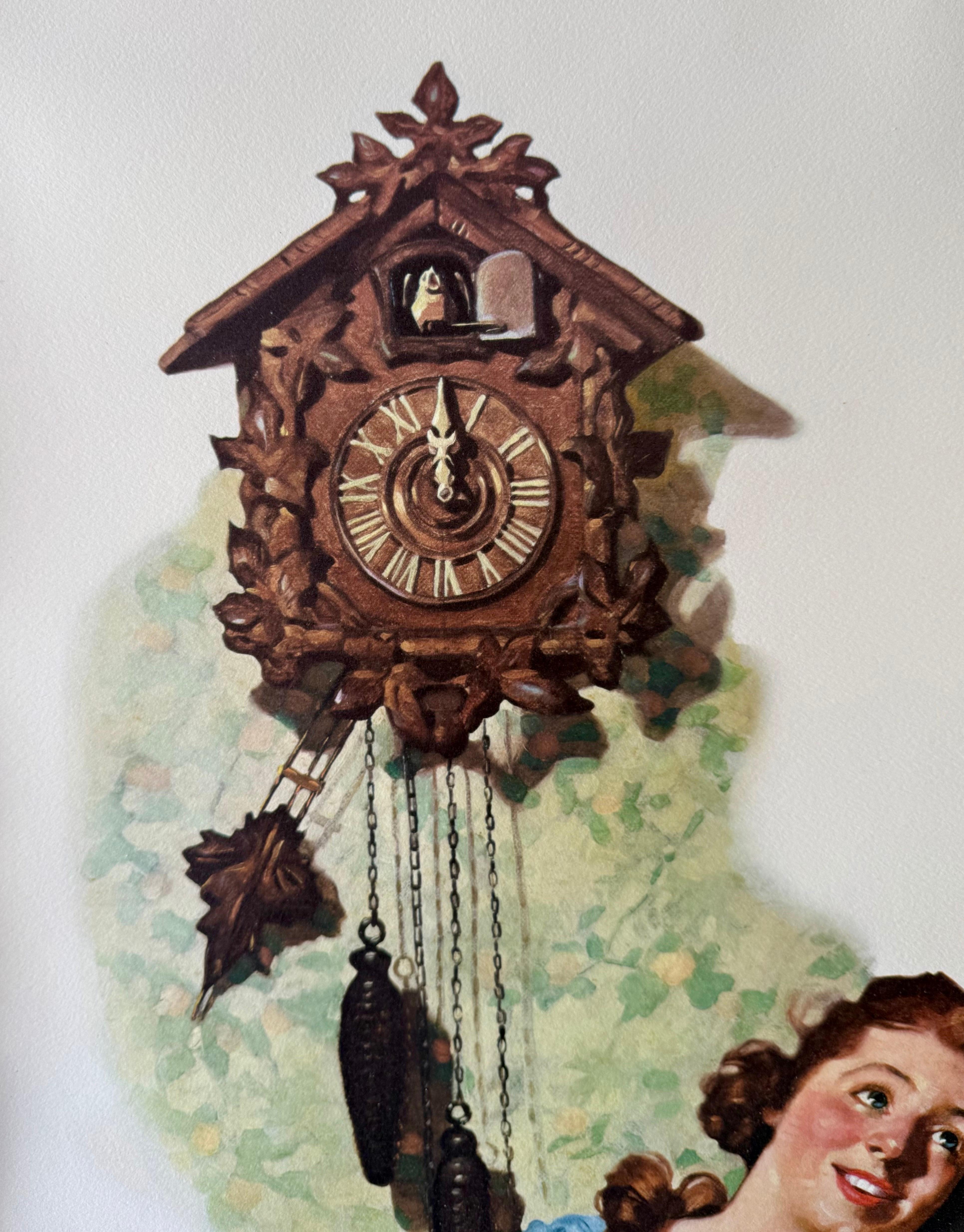 Norman Rockwell Litografía Original Pareja Cortejándose, Fecha, Firmada a Mano Americana 8