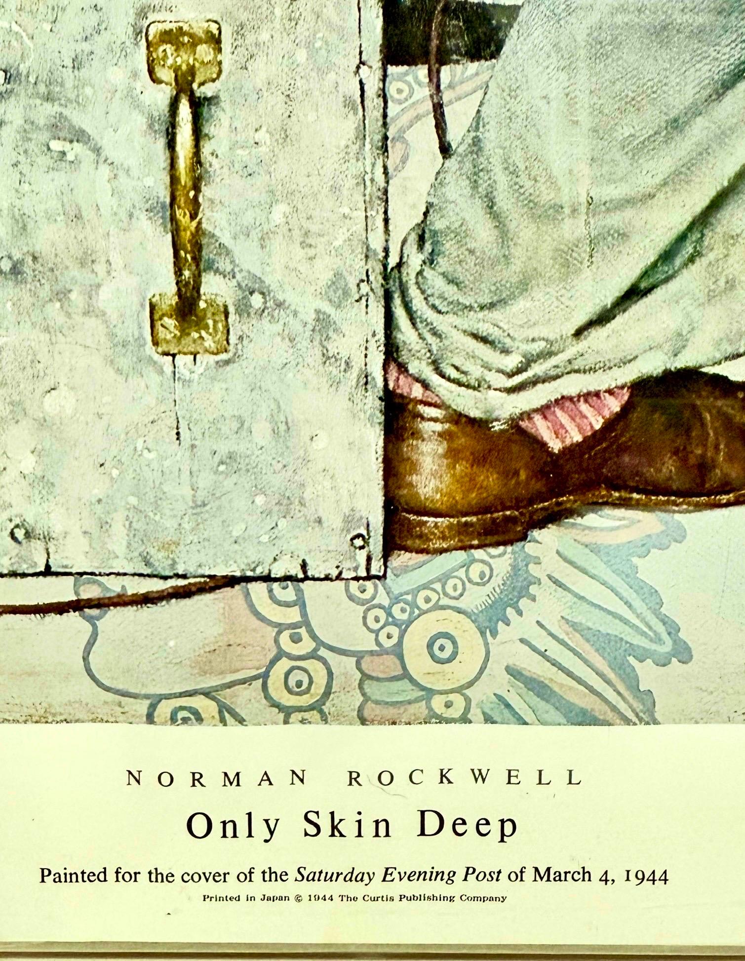 Norman Rockwell Litografía Original Marinero Salón de Tatuajes Firmada a Mano Americana en venta 5