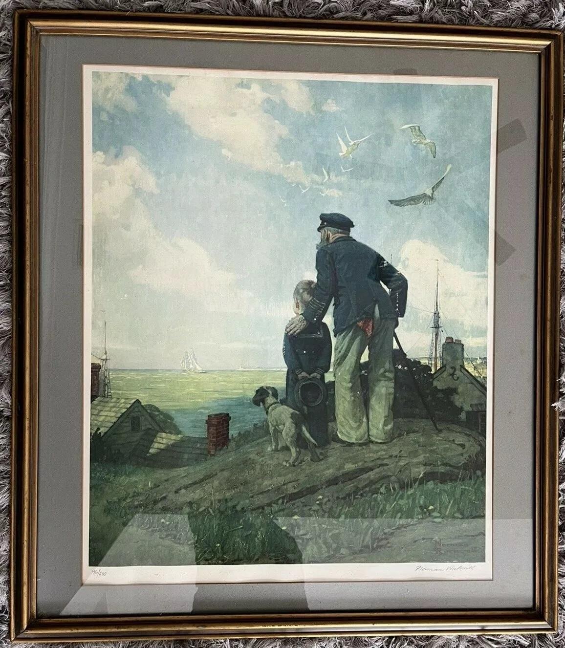 Norman Rockwell 'Outward Bound' Collotype on Paper 1972, signed & numbered 1