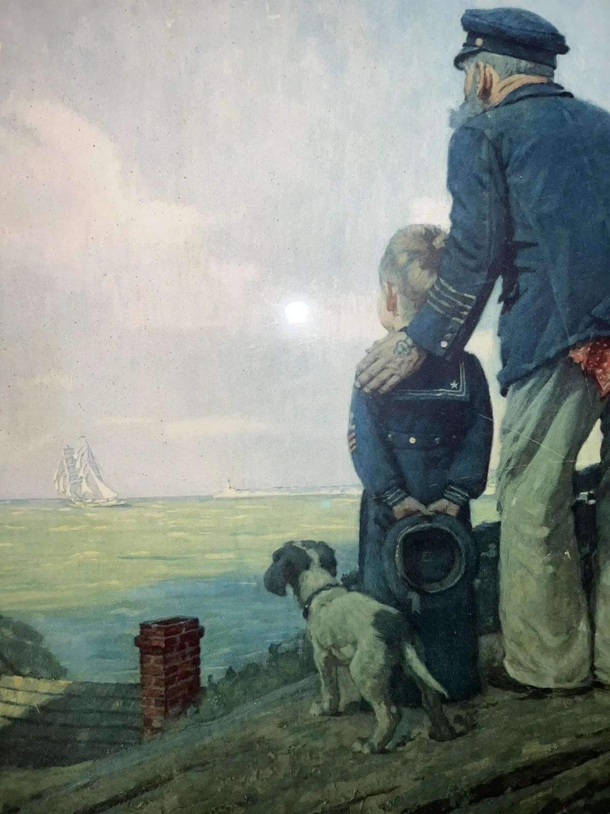 Norman Rockwell 'Outward Bound' Collotype on Paper 1972, signed & numbered 4