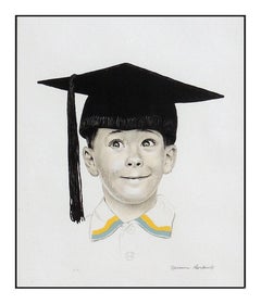 Norman Rockwell Saturday Evening Post Lithograph Big Day Signed Illustration