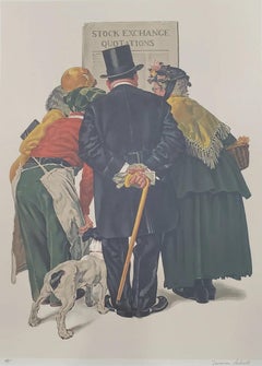 Norman Rockwell "Stock Exchange" Hand Signed & Numbered Lithograph