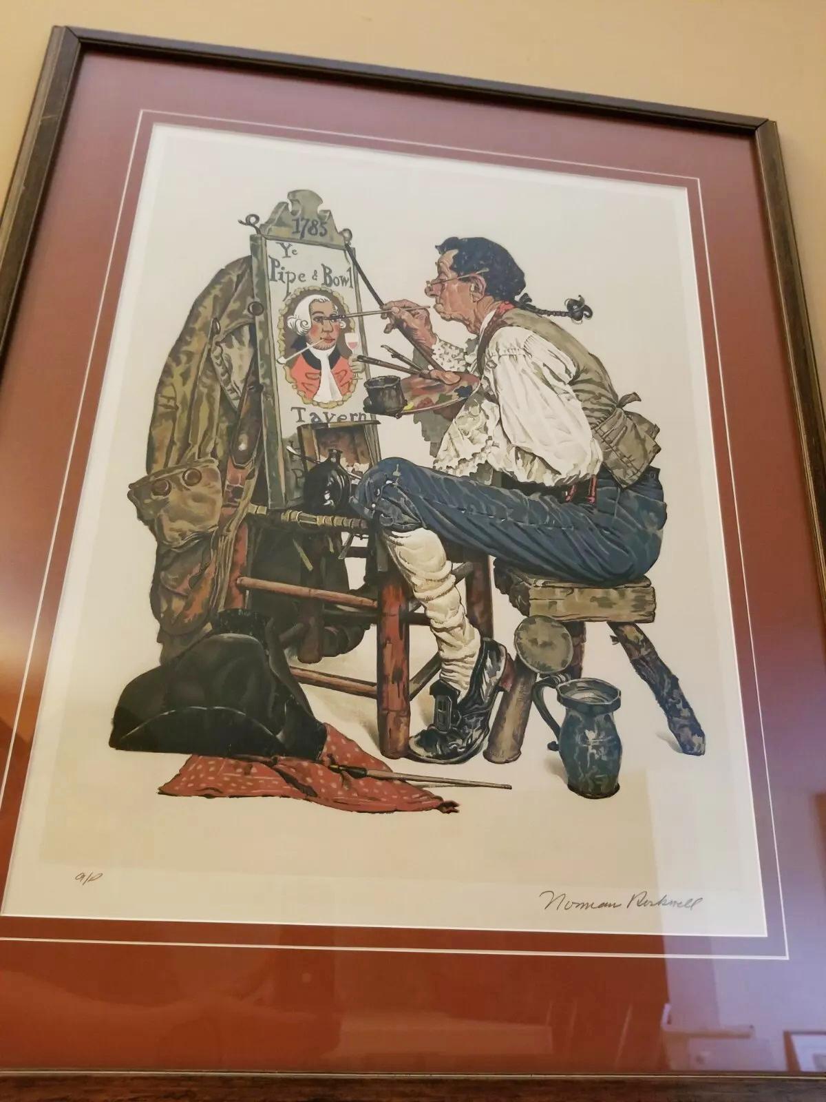 Norman Rockwell 'Ye Pipe And Bowl' 1983, litografia firmata e numerata in vendita 1