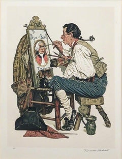 Vintage Norman Rockwell 'Ye Pipe And Bowl' 1983, signed & numbered lithograph