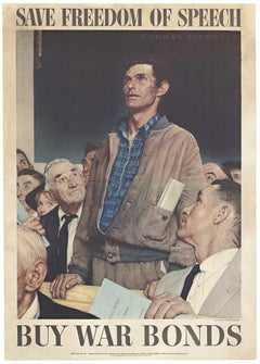 Original "Freedom of Speech"   Buy War Bonds vintage poster