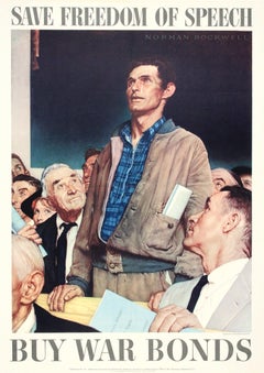 Affiche américaine de 1943 - Freedom of Speech de Norman Rockwell