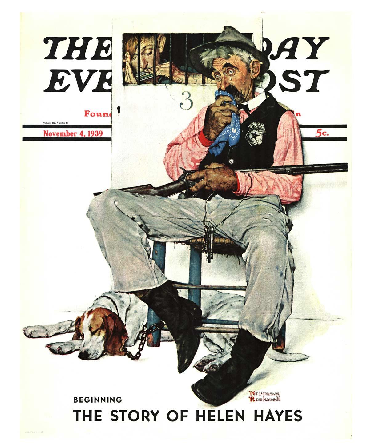 Original Saturday Evening Post, 1939 newstand authentic poster, linen backed