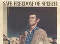 Save Freedom of Speech original 1943 Four Freedoms vintage poster