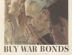 Save Freedom of Worship original 1943 Four Freedoms vintage poster