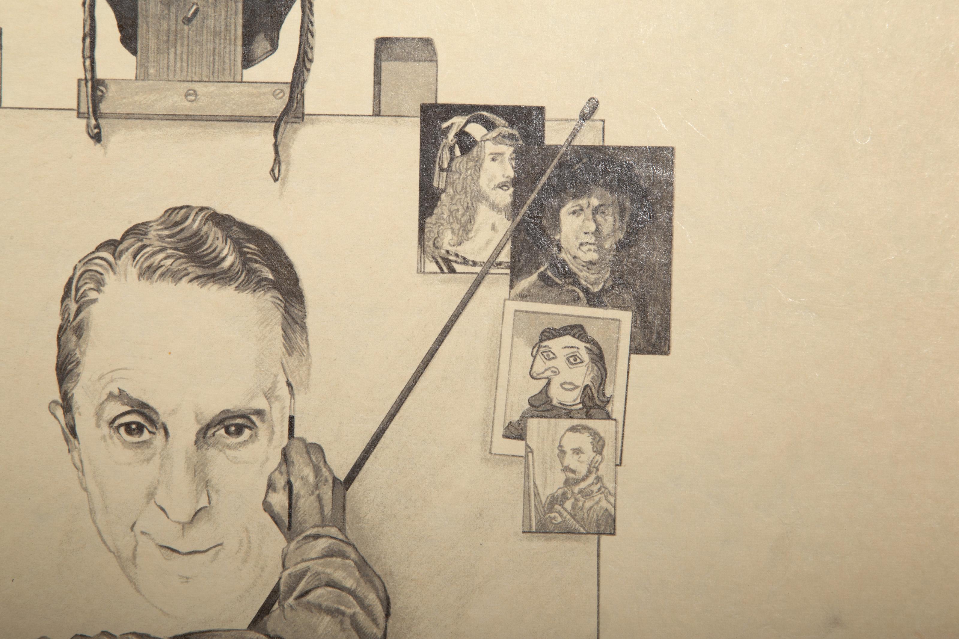 Self-Portrait, litografia postmoderna di Norman Rockwell in vendita 2