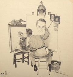 Self Portrait, Post-Modern Lithograph by Norman Rockwell