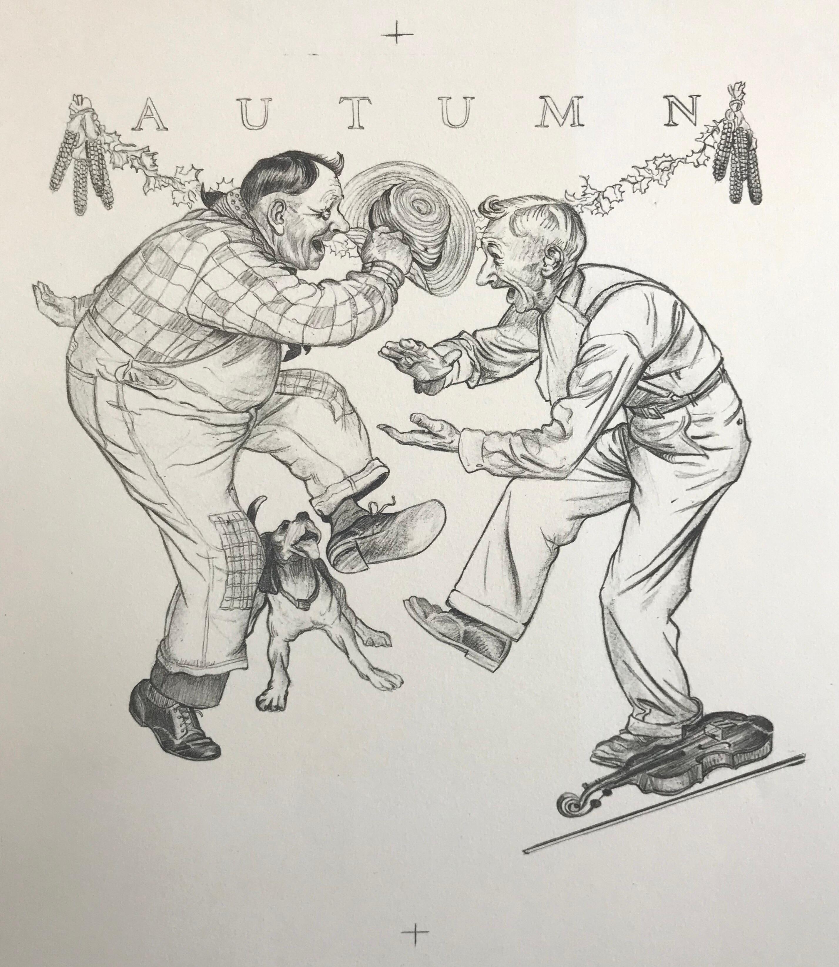 Artist: Norman Rockwell, American (1894 - 1978)
Title: The Four Seasons: SPRING, SUMMER, AUTUMN, WINTER
Medium: Lithograph on Arches paper, 100% acid free
Paper Size: 20.5 x 19.25 inches
Images: 13 x 13 inch format
Edition size: 200, plus