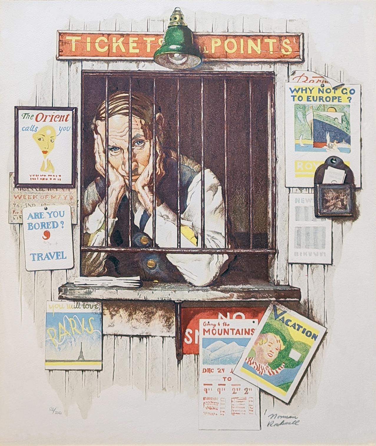 TICKET SELLER - Print by Norman Rockwell