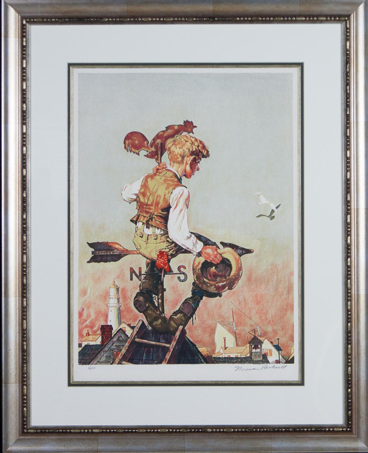 Under Sail original lithograph by Norman Rockwell